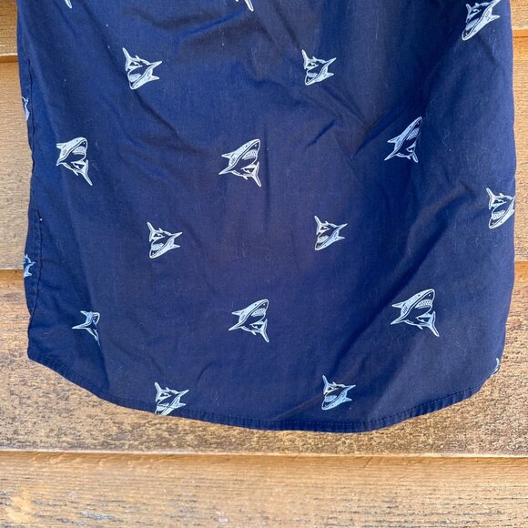 Faded Glory Boys Shark Print Button-Down Short Sleeve Shirt Size M (8) Cotton & - Picture 10 of 10